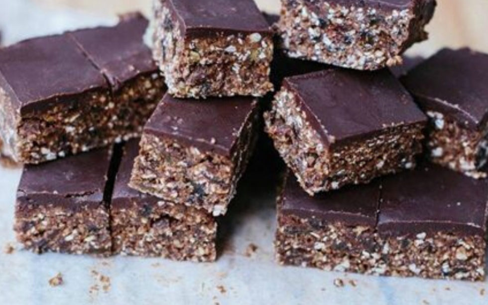 Nut Free Chocolate Topped Muesli Squares Changing Habits