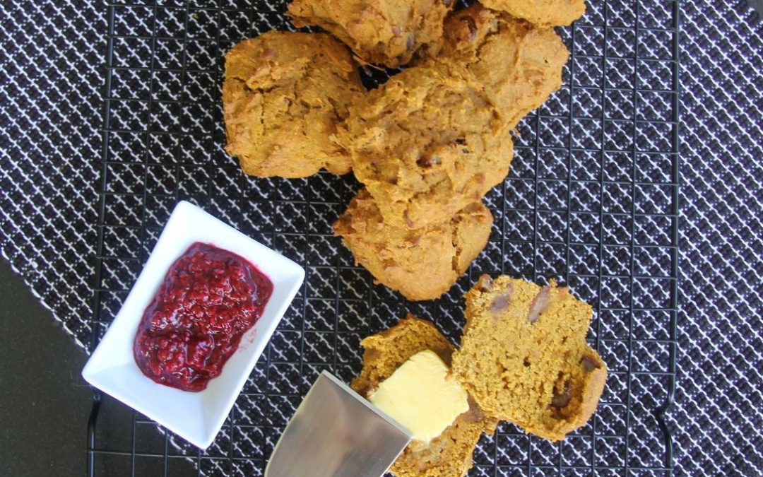 Pumpkin and Date Scones with Raspberry Jam