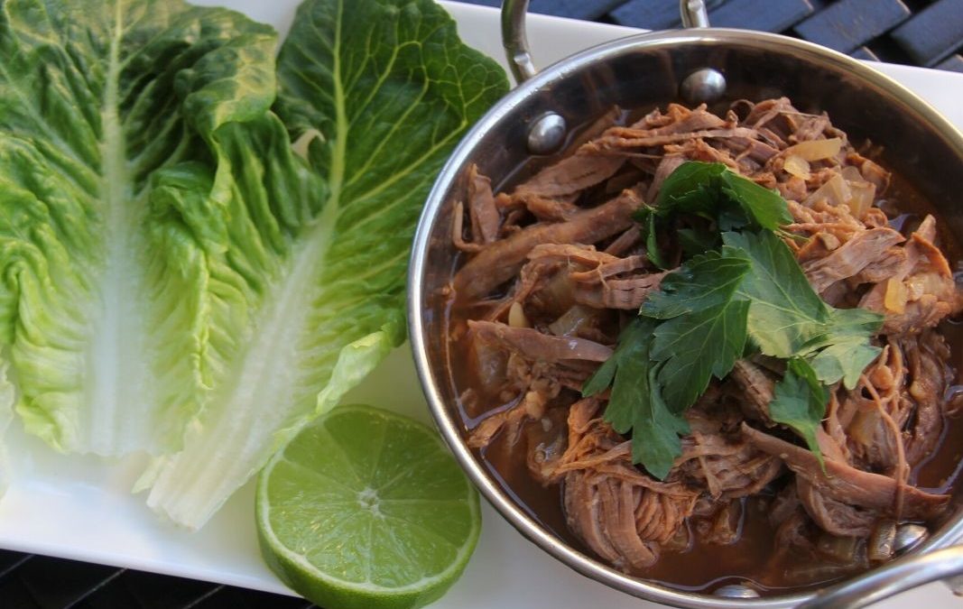 Slow Cooked Beef Barbacoa with Lettuce Cups