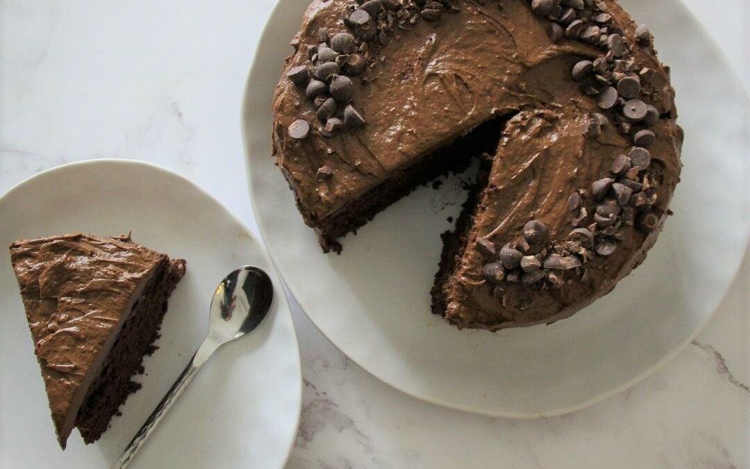 Chocolate Cake with Avocado Cacao Ganache